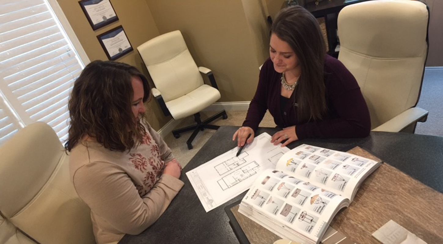 Two Designers meeting to go over design details at Cleary Co